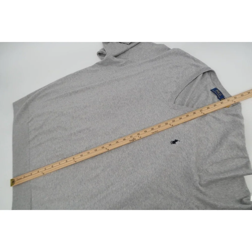 Polo Ralph Lauren Men's 3XLT Tall Gray Lightweight Knit Sweater V-Neck Pullover - Picture 9 of 11